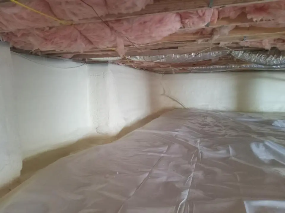 Crawl space encapsulation with closed-cell spray foam for Roof Maintenance in Carbondale